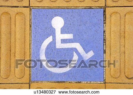Handicap accessible sign outdoors View Large Photo Image Stock Photo - Handicap accessible sign outdoors. Fotosearch