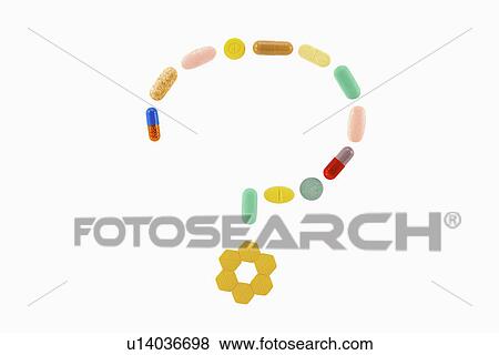 Pills form question mark View Large Photo Image Stock Photo - Pills form question mark. Fotosearch