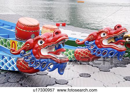 Stock Photo - Dragon Boats, close-up. Fotosearch