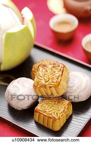 Mooncakes and peeled pomelo View Large Photo Image Picture - Mooncakes and peeled pomelo. Fotosearch