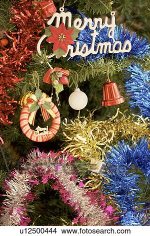 Picture - Christmas tree with Christmas ornament. Fotosearch