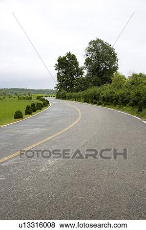 Stock Photo - China, Mt. Huangshan, Road in non-urban setting. Fotosearch