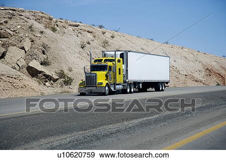 USA, Truck on road View Large Photo Image Stock Photo - USA, Truck on road. Fotosearch