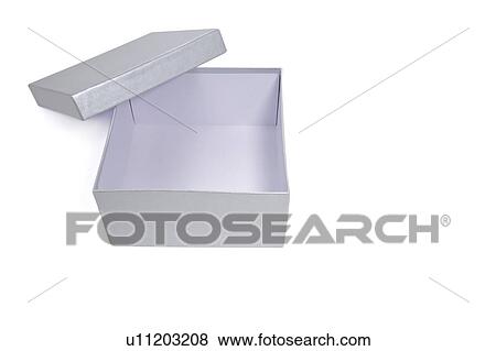 Stock Photo - Cardboard box and cover on white background. Fotosearch