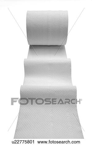 Stock Image - Close-up of a roll of toilet paper. Fotosearch