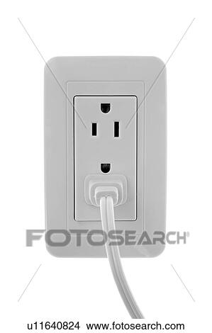 Power cord in outlet View Large Photo Image Picture - Power cord in outlet. Fotosearch