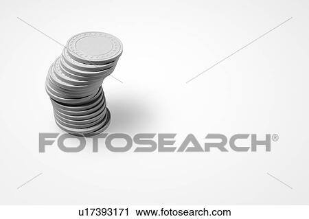 Stock Image - Stacked coins. Fotosearch