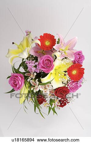 Picture - Close-up of a beautiful bouquet with different kinds of flowers. Fotosearch