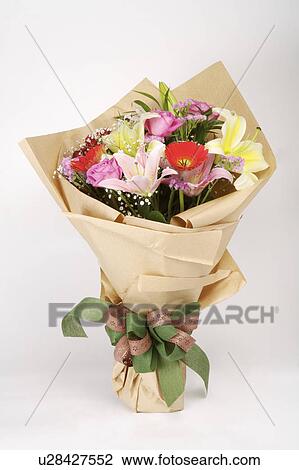 Stock Image - Close-up of a bouquet of beautiful flowers. Fotosearch