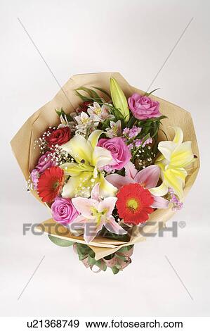 Stock Photo - Close-up of a bouquet with beautiful flowers. Fotosearch