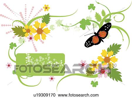 Illustration and painting of a butterfly with floral patterns View Large Photo Image Stock Image - Illustration and painting of a butterfly with floral patterns. Fotosearch