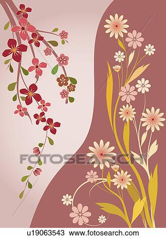 Stock Image - Illustration and painting of beautiful flowers. Fotosearch