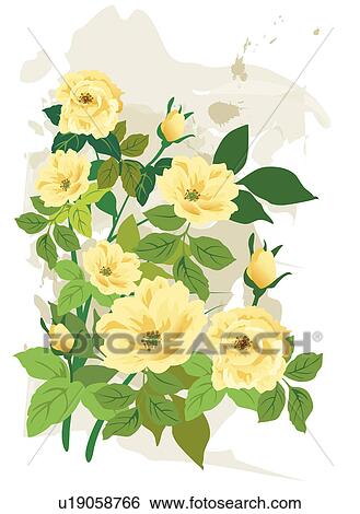 Illustration and painting of beautiful yellow flowers with green leaves View Large Photo Image Stock Photograph - Illustration and painting of beautiful yellow flowers with green leaves. Fotosearch