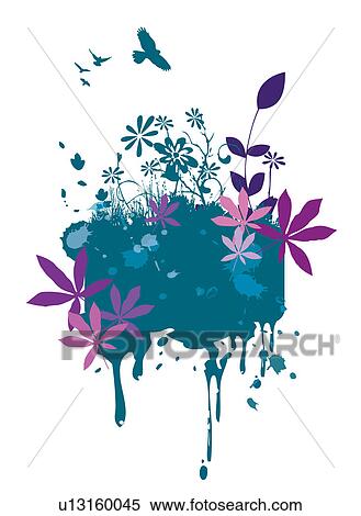 Stock Photography - Illustration and painting of birds and beautiful flowers. Fotosearch