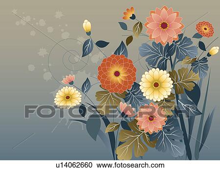 Illustration and painting of floral pattern of chrysanthemum View Large Photo Image Stock Image - Illustration and painting of floral pattern of chrysanthemum. Fotosearch