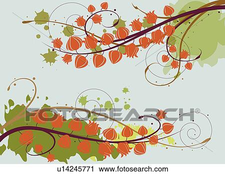 Stock Image - Illustration and painting of floral patterns. Fotosearch