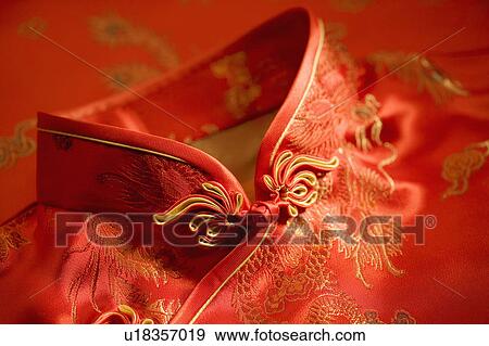 Close-up of cheongsam with lucky pattern of Chinese style View Large Photo Image Stock Photo - Close-up of cheongsam with lucky pattern of Chinese style. Fotosearch
