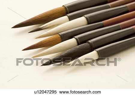 Close-up of ink brushes View Large Photo Image Stock Photography - Close-up of ink brushes. Fotosearch