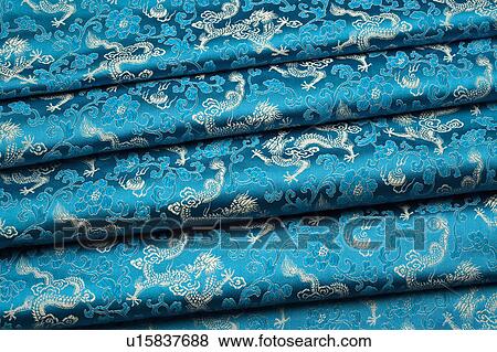 Stock Photo - Close-up of textile with lucky pattern of Chinese style. Fotosearch