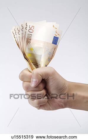 Stock Photo - Money in hand, Euro, European Paper Currency. Fotosearch