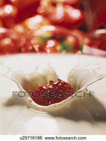 A Strawberry And Milk View Large Photo Image Stock Photograph - A Strawberry And Milk. Fotosearch