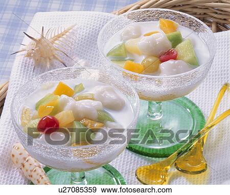 Stock Photo - Apricot Kernel Fruit Yogurt. Fotosearch
