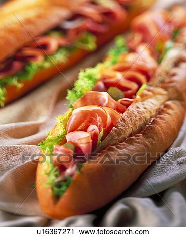 Baguette Sandwiches View Large Photo Image Stock Image - Baguette Sandwiches. Fotosearch