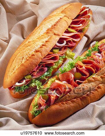 Baguette Sandwiches View Large Photo Image Stock Image - Baguette Sandwiches. Fotosearch