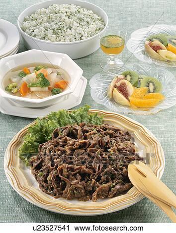 Stock Image - Beef Cooked With Herb. Fotosearch