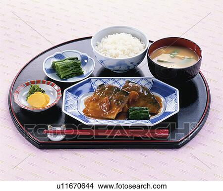 Breakfast, Mackerel Dish Cooked In Miso, View Large Photo Image Picture - Breakfast, Mackerel Dish Cooked In Miso,. Fotosearch