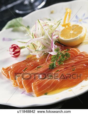 Stock Image - Carpaccio Of Salmon. Fotosearch