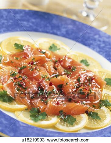 Stock Image - Carpaccio Of Salmon. Fotosearch