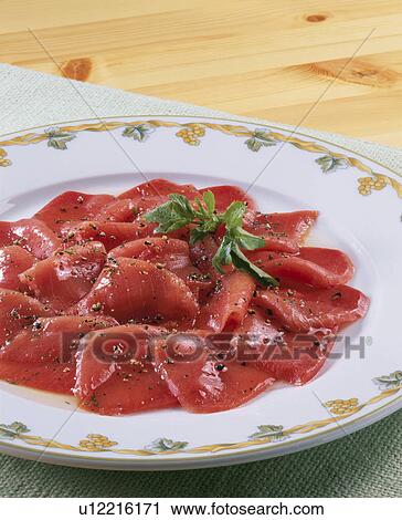 Stock Image - Carpaccio Of Tuna. Fotosearch