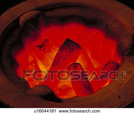 Stock Image - Charcoal Fire. Fotosearch