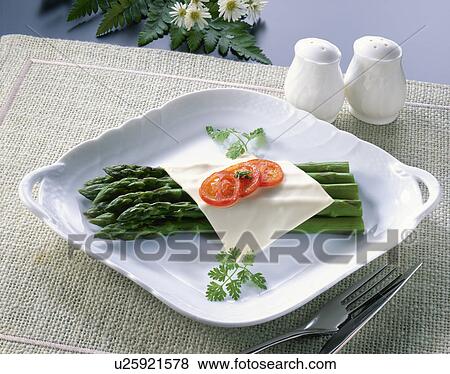 Stock Photo - Cheese Baking Of Asparagus. Fotosearch