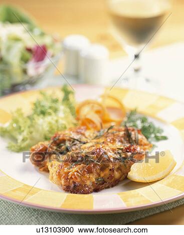 Stock Image - Chicken Baked With Herb. Fotosearch