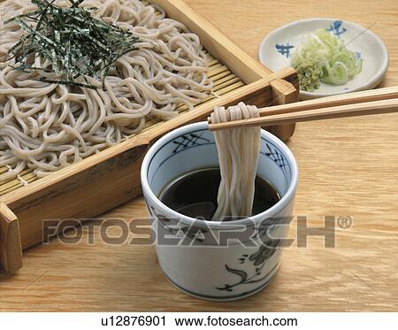 Stock Image - Chilled Soba Noodles With Nori. Fotosearch