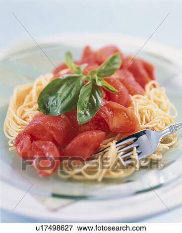 Cold Dish Spaghetti Of Tomato View Large Photo Image Stock Photo - Cold Dish Spaghetti Of Tomato. Fotosearch