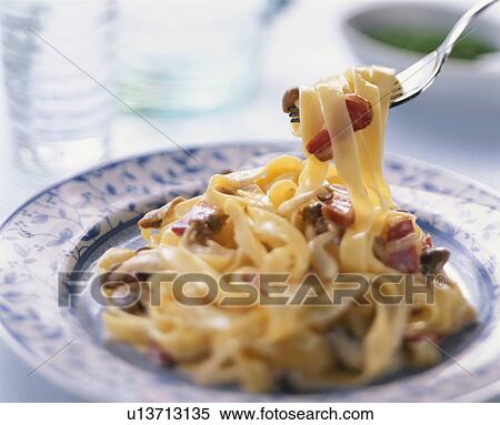Stock Photography - Cream Of Mushroom, Fettuccine. Fotosearch