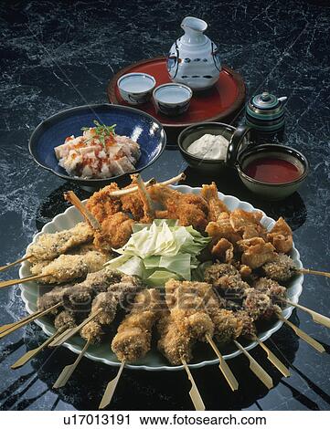 Stock Image - Deep-Fried Mixed Kebabs. Fotosearch