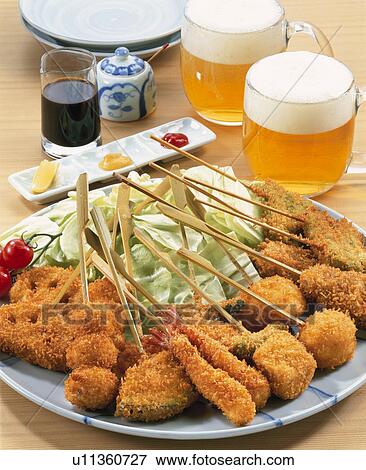 Deep-Fried Mixed Kebabs View Large Photo Image Stock Photo - Deep-Fried Mixed Kebabs. Fotosearch