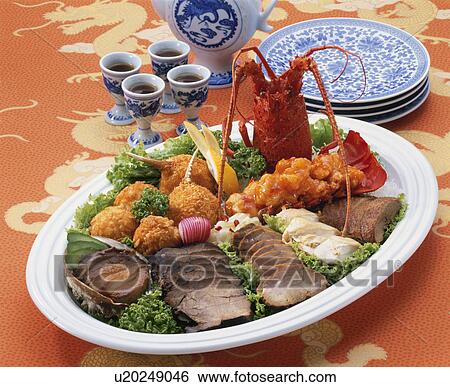 Stock Photograph - Dishes For The New Year Of The Chinese Style. Fotosearch