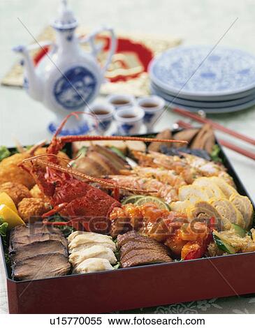 Stock Photography - Dishes For The New Year Of The Chinese Style. Fotosearch