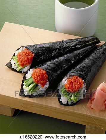 Do-It-Yourself Sushi Rolls, Alaska Pollack Roe Seasoned With Red Pepper View Large Photo Image Stock Image - Do-It-Yourself Sushi Rolls, Alaska Pollack Roe Seasoned With Red Pepper. Fotosearch