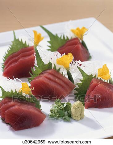 Fresh Slices Of Tuna View Large Photo Image Stock Photo - Fresh Slices Of Tuna. Fotosearch