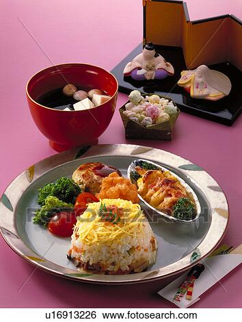 Stock Photograph - Girl'S Festival Sushi. Fotosearch