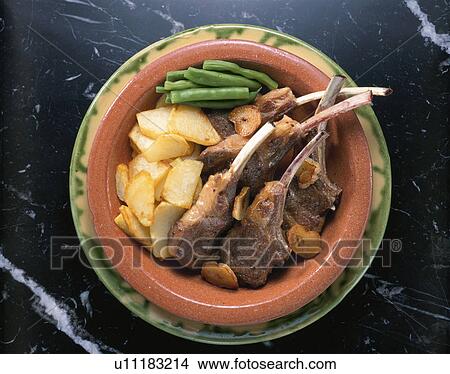 Picture - Grilled Bone Rib Of Lamb. Fotosearch