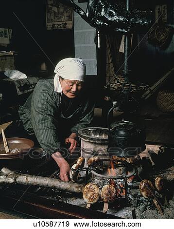 Stock Photo - Grilled Rice Cake, Gumma Prefecture. Fotosearch