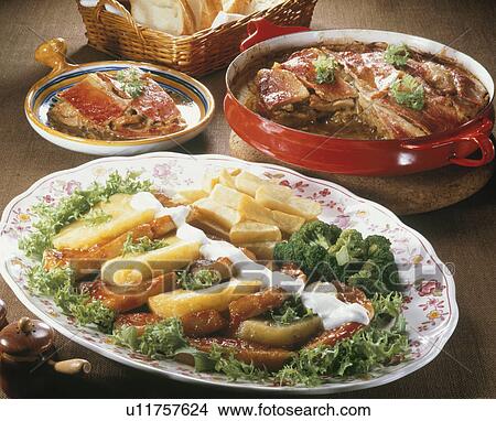 Picture - Hawaiian Steak Of Pork, Pork Boiled With Beer. Fotosearch