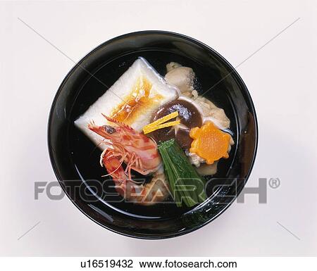 Stock Image - Kanto Rice Cakes In Vegetable Soup. Fotosearch